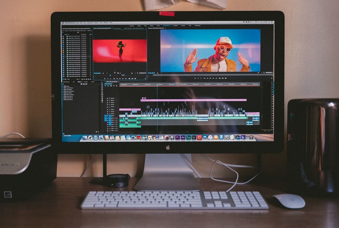 film editor working on timeline